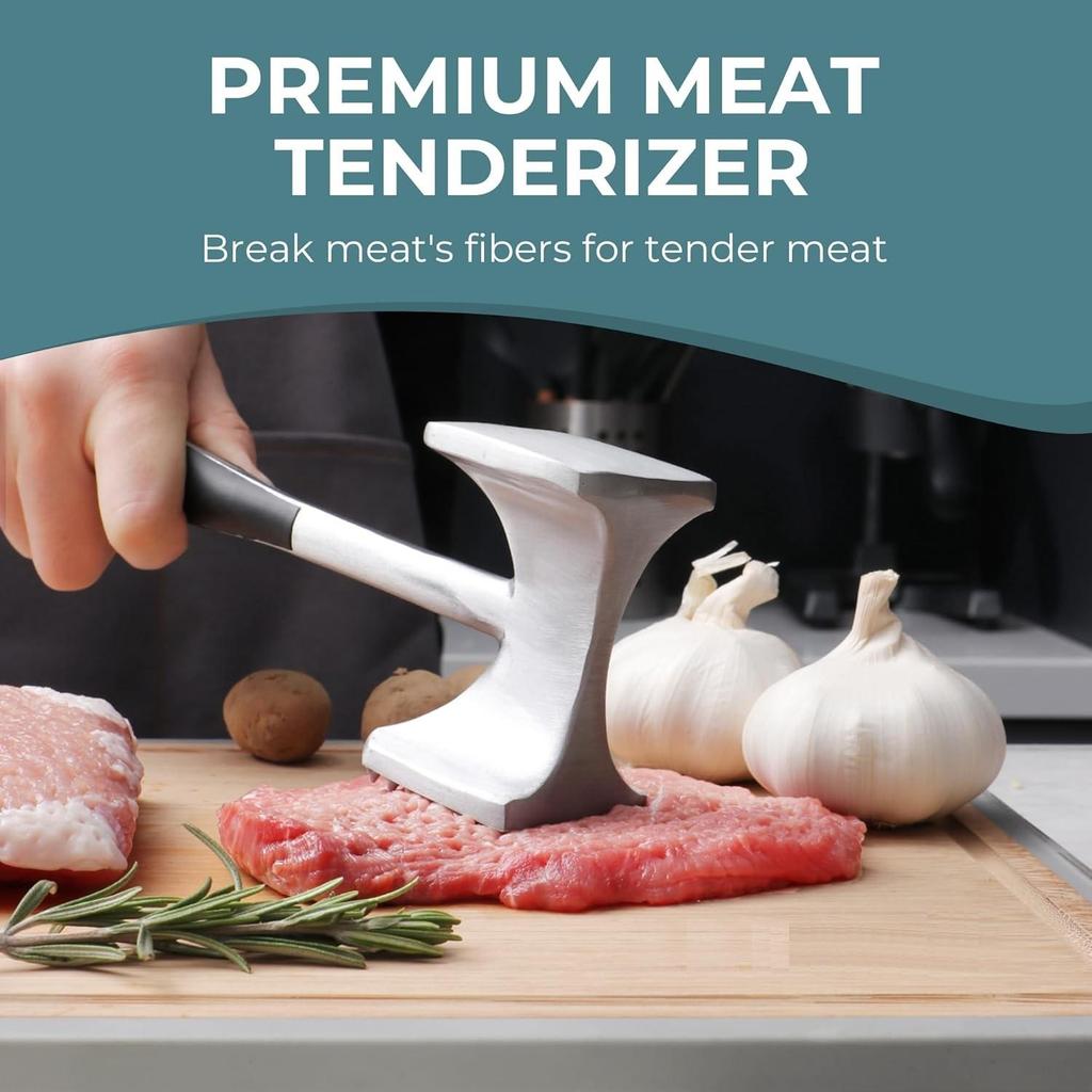 Fleischklopferhammer mit bequemem Griff, doppelseitiger Hammer für die Küche, robuster Stampfer zum Zartmachen von Steak, Rindfleisch und Fisch