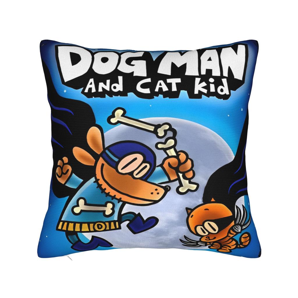 Dog Man Dogman Movie Comic Square Pillow Cases Cartoon Cushion Cover Creative Zippered Decorative Pillowcase for Sofa 40x40cm