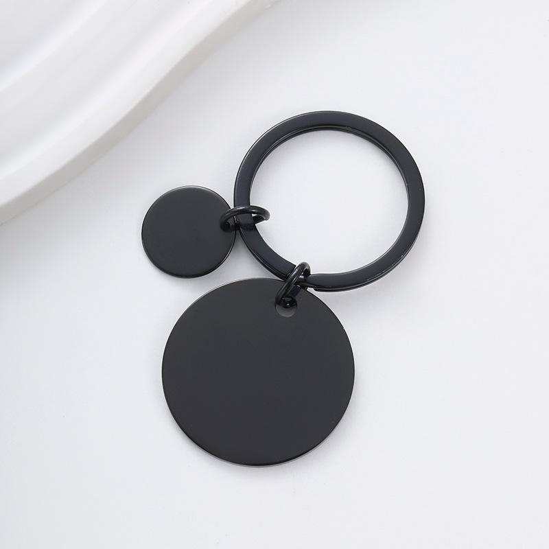 30MM Stainless Steel Laser-Printed Round Plate Keychain - Engravable Metal Gift