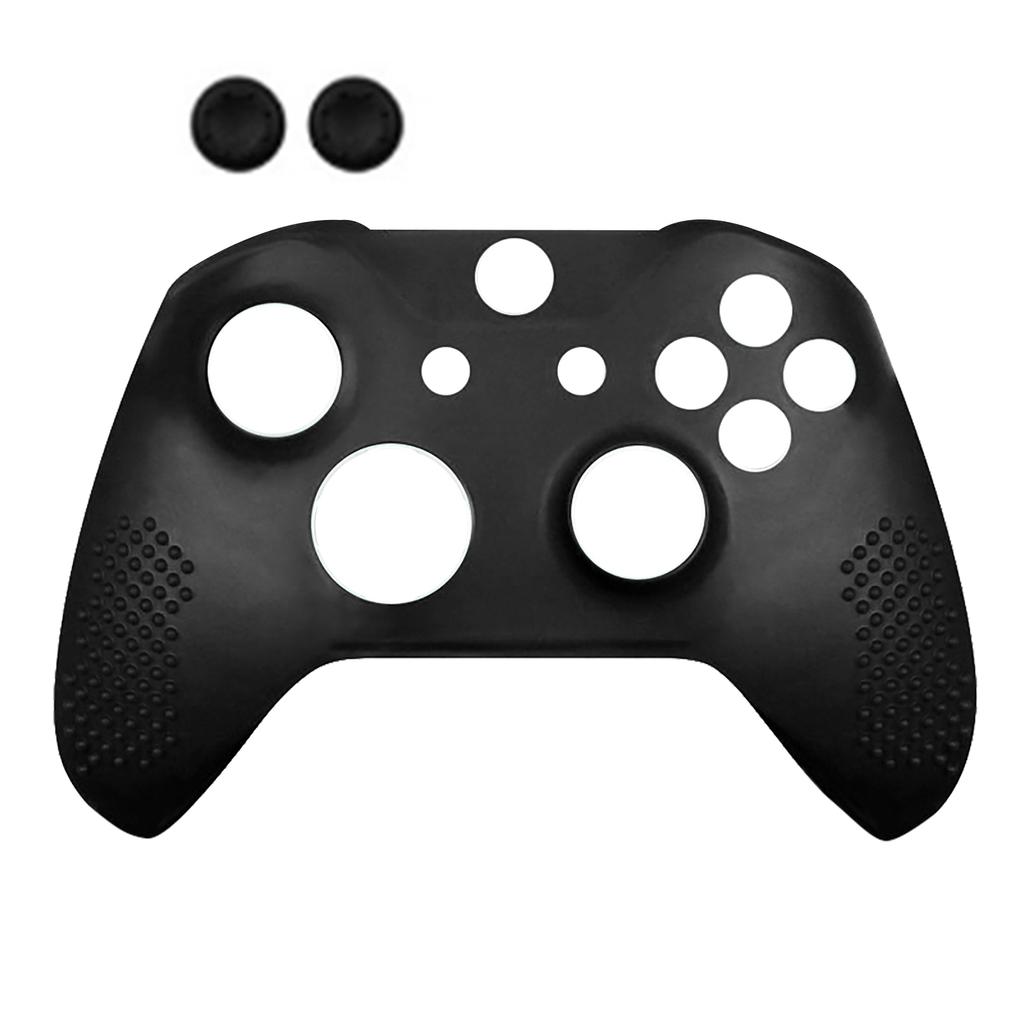 Gamepad Silicone Case Cover Slip Resistant Game Controller Protective Cover with Key Caps for XBOX ONE Slim Black