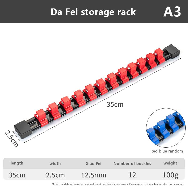 ABS-hylsor Organizer Hållare Brickor För Verktygslådor, 1/4 , 3/8, 1/2, Bärbar Monterbar Glidande Ställ Hylsa Rälsställ Verktyg