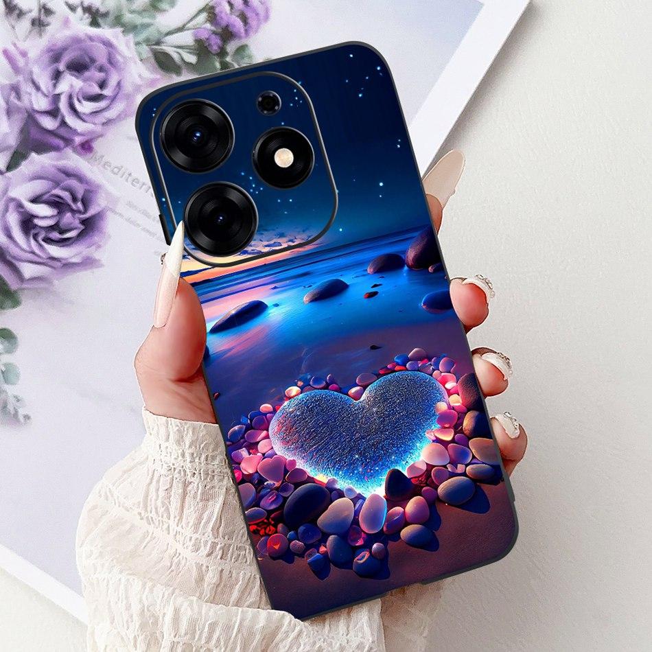 For Tecno Spark 10 Pro Phone Case Spark 10Pro 4G KI7 Elegant Floral Cat Printing Soft Silicone TPU Cases