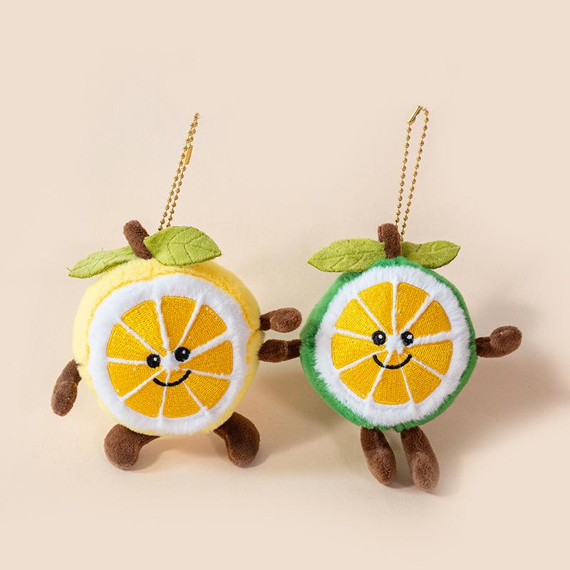 Fruit Plush Toy Keychain - Persimmon, Apple, Banana Backpack Accessory