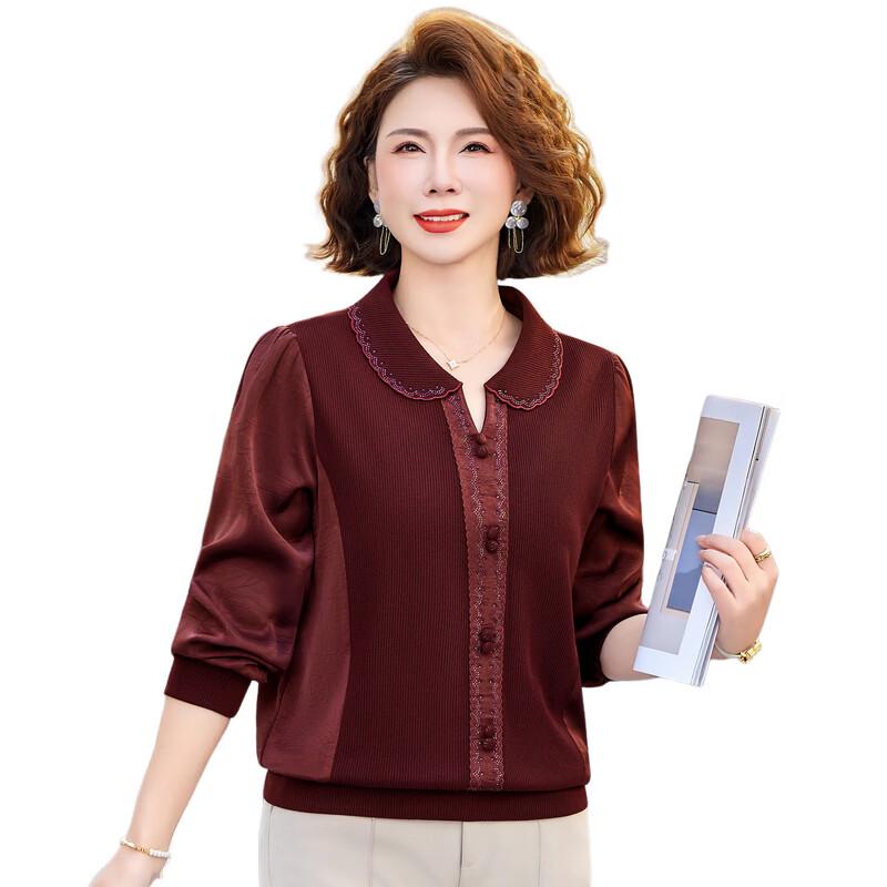 Elegant Long Sleeve Top for Middle-Aged Women