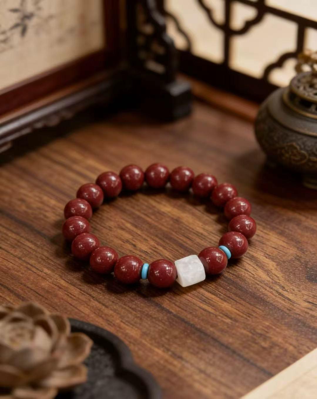 High-Quality Cinnabar Purple Gold Sand Luck Bracelet for Men and Women - Handcrafted Jewelry Gift High-Content Authentic Cinnabar