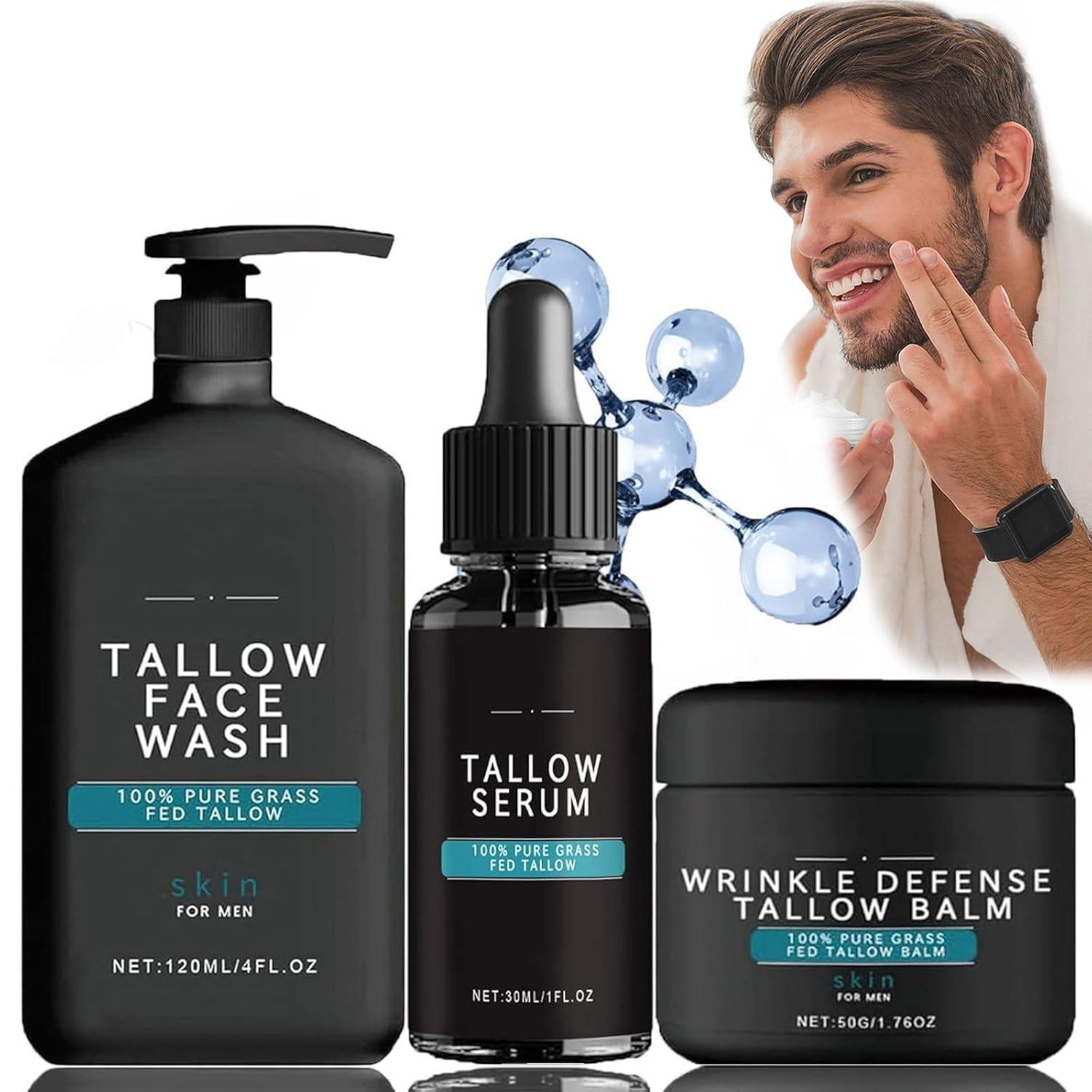 

Wrinkle Defense Tallow Balm, Tallow Face Moisturizer, Natural Tallow Men s Face Wash, Beef Tallow for Skin Face Moisturizer, Anti-Wrinkle Night Serum чёрный