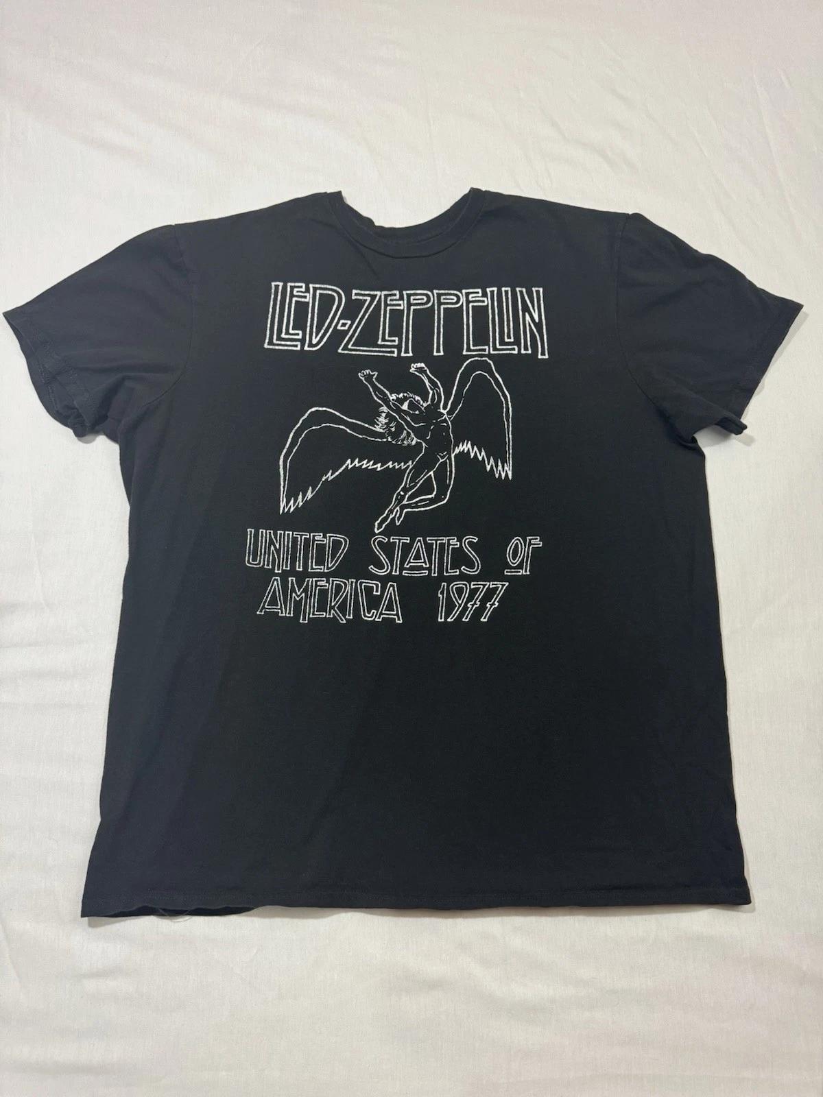 2021 Led Zeppelin United States Of America 1977 Tour Black T Shirt Size Large L 3XL