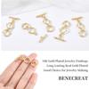 BENECREAT 6 Sets 18K Gold Plated Brass Toggle Clasps Double Ring Clasps and Metal Bar for Necklace Chain Bracelets Jewelry Making Craft DIY