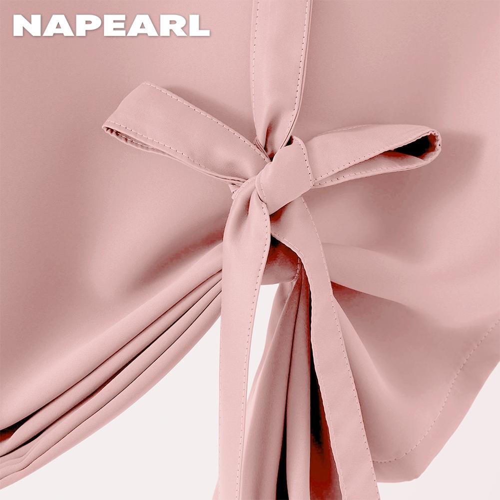 1PC NAPEARL Módní a minimalistický jednobarevný polyesterový vláknitý závěs s krátkým závěsem Dekorativní závěs kuchyňských dvířek
