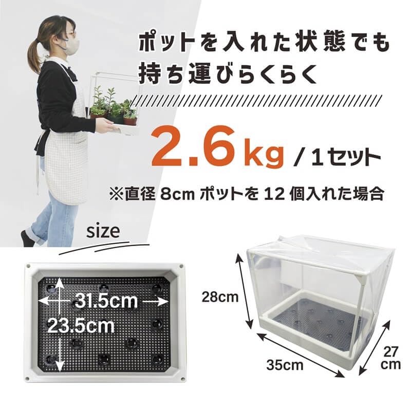 DAIM Succulent Plant Greenhouse 35x28x29cm, White