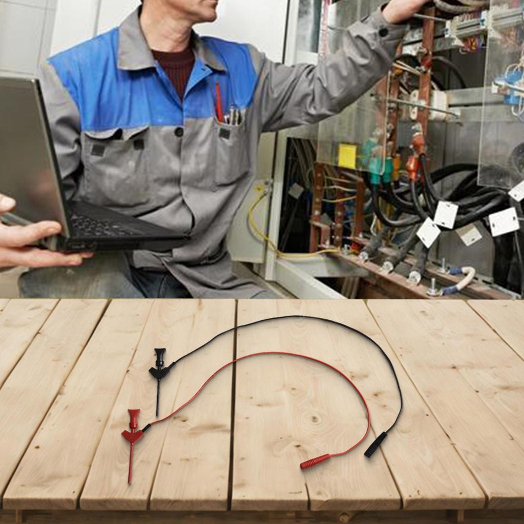 Compact Multimeter Test Hooks with 10 Inch Leads for IC Testing and Repairs