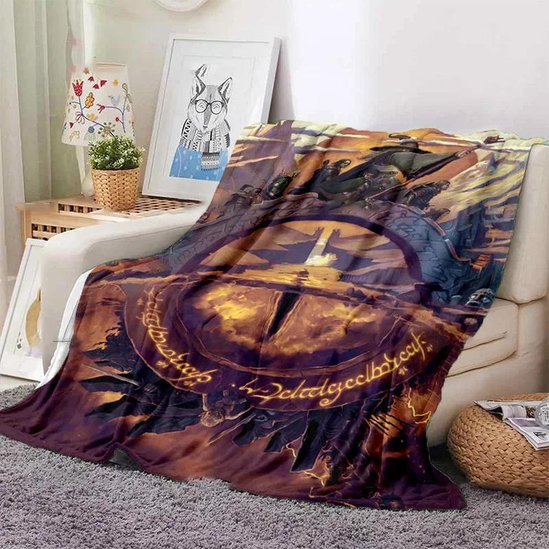 Classic Movie Elements Decorative Flannel Thin Blanket Horror Eye of Sauron Pattern Blanket Portable Home Travel Office Blanket