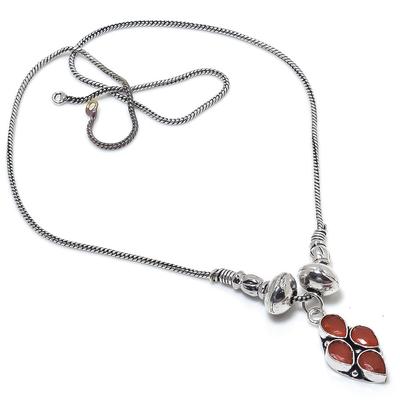 Natural Yellow Onyx Gemstone Handmade 925 Sterling Silver Necklace 18" M6i16