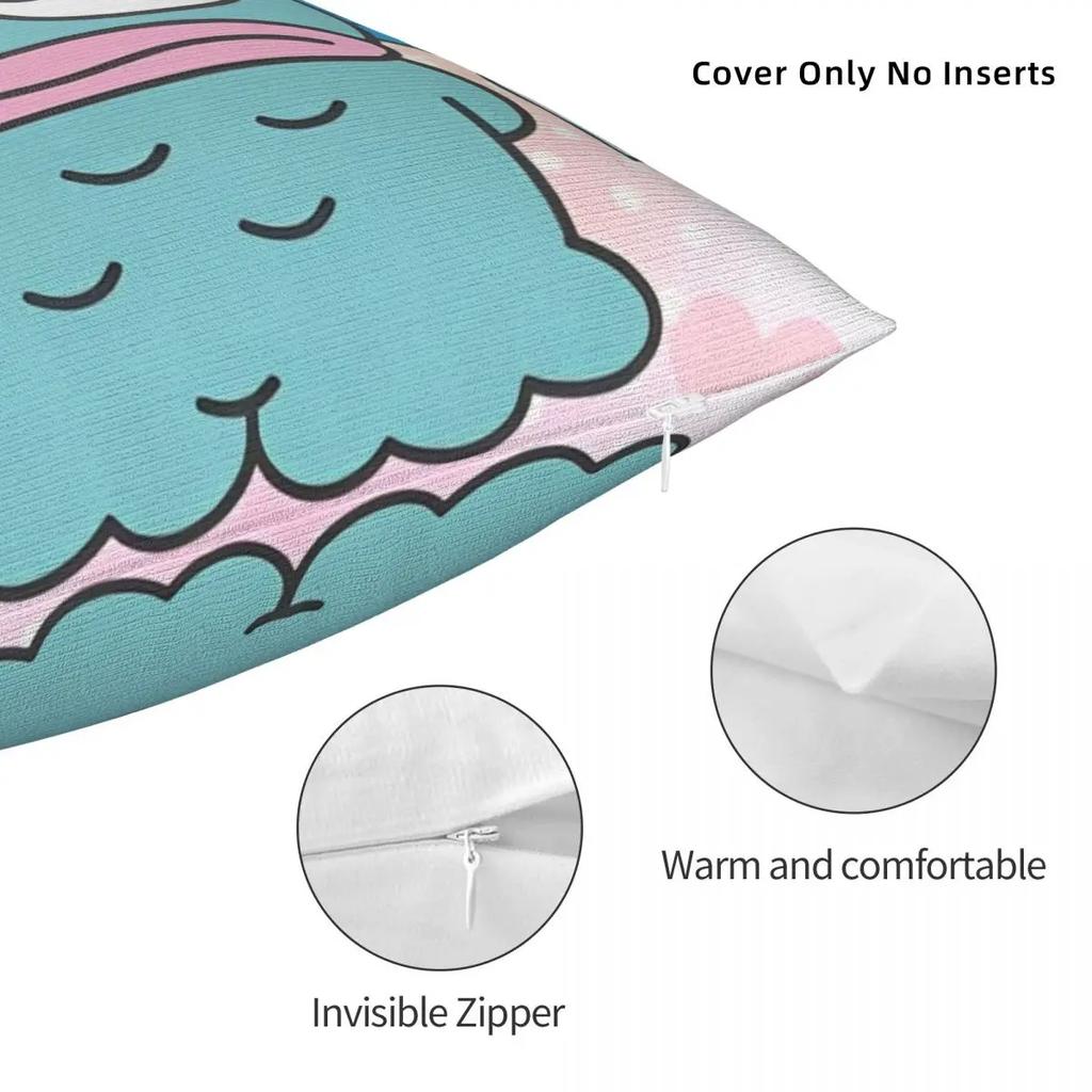 Hangyodon LOVE Cartoon Pillowcase Soft Polyester Cushion Cover Decorations Cute Kawaii Pillow Case Cover Home Square 18"