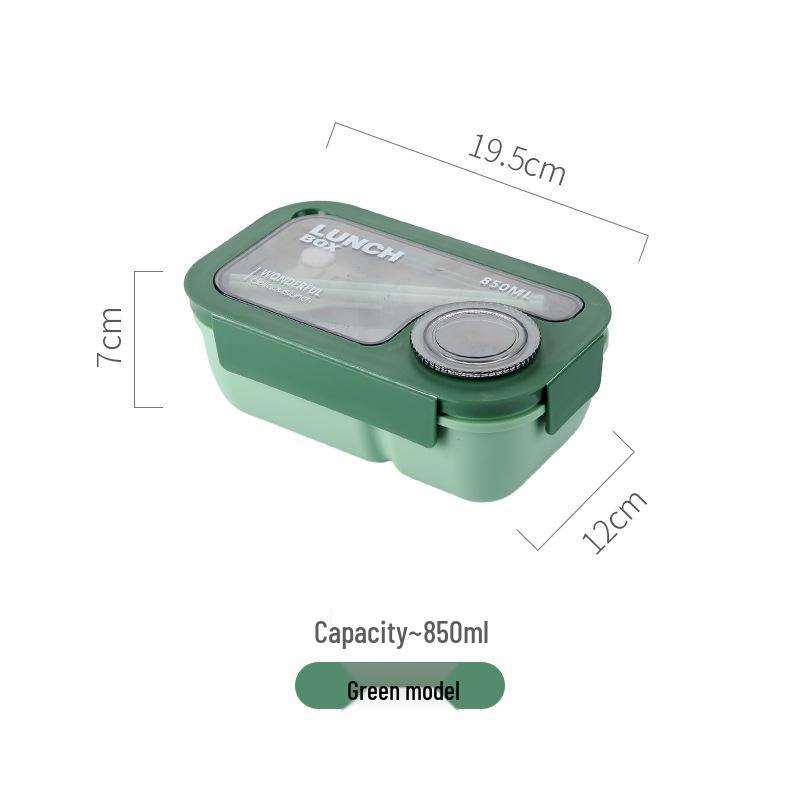 Microwavable Japanese-Style Wheat Straw Lunch Box Set with Compartments for Students and Office Workers