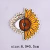 Sunflower Embroidery Patches For Clothing Thermoadhesive Patches For Clothes Cartoon Flower Sewing Fusible Patch Stickers Badges