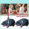 Adorable Moodeng Christmas Hippo Ornament Cartoon Resin Tree Decoration Gift