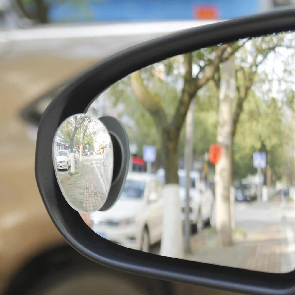 2Pcs Adjustable 360 Car Rearview Convex Mirror for Car Reverse Wide Angle Vehicle Parking Rimless Mirrors HD Blind Spot Mirror
