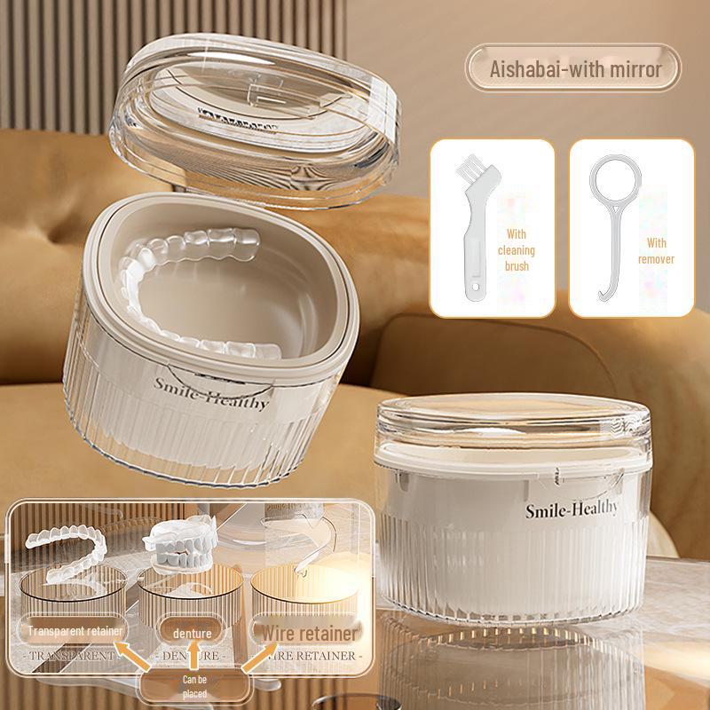 Multifunctional Transparent Denture & Toothbrush Cleaning Box
