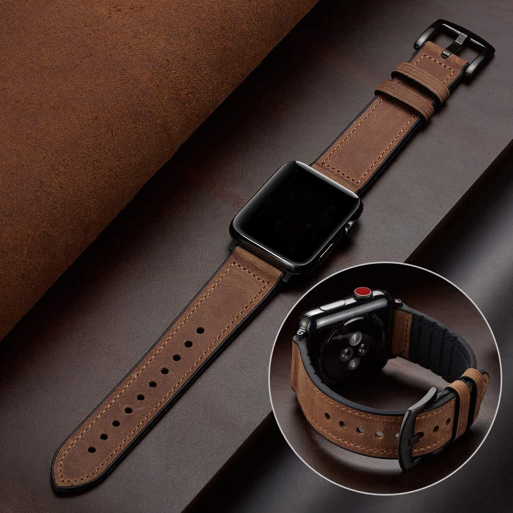 

Strap for Apple watch band 44mm 42mm 45mm 49mm 41mm 40 46mm Leather+Silicone correa bracelet iWatch Serie 11 10 9 ultra 8 7 6 SE S10 42mm-38 40 41 mm