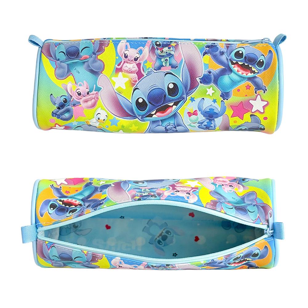 

Круглый мультяшный пенал из ПУ - Большая вместимость, плотная подкладка, идеально подходит для хранения детских канцелярских принадлежностей 23×Φ9 cm