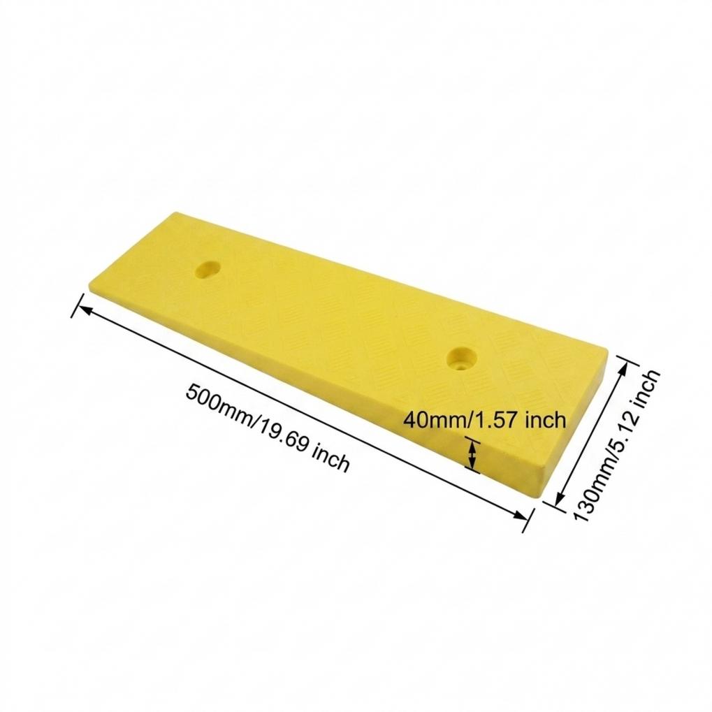 PE-Kantenstein für Rampe 19,68x5,11x1,57 Zoll Rutschfester Türschwellen für Rollstuhl