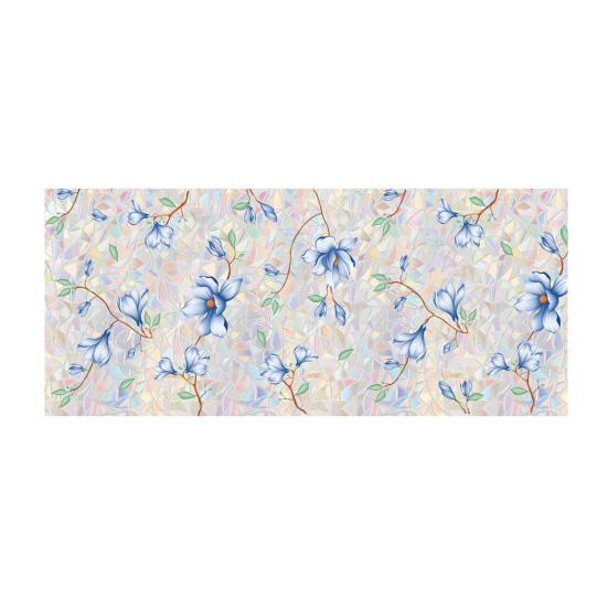 Rainbow Window Privacy Film Floral Static Sticker Glass Decals with Iridescent Effect Removable Window Sticker for Home Bathroom Door Car Windows