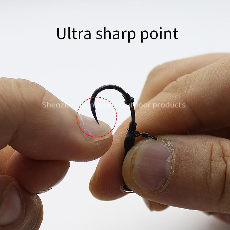 3pcs/pack Carp Fishing Accessories Ready Made Combi Spinner Rig Krank Hook Size 2 4 6 With Booms QC Swivel For Carp Fishing Terminal Tackle