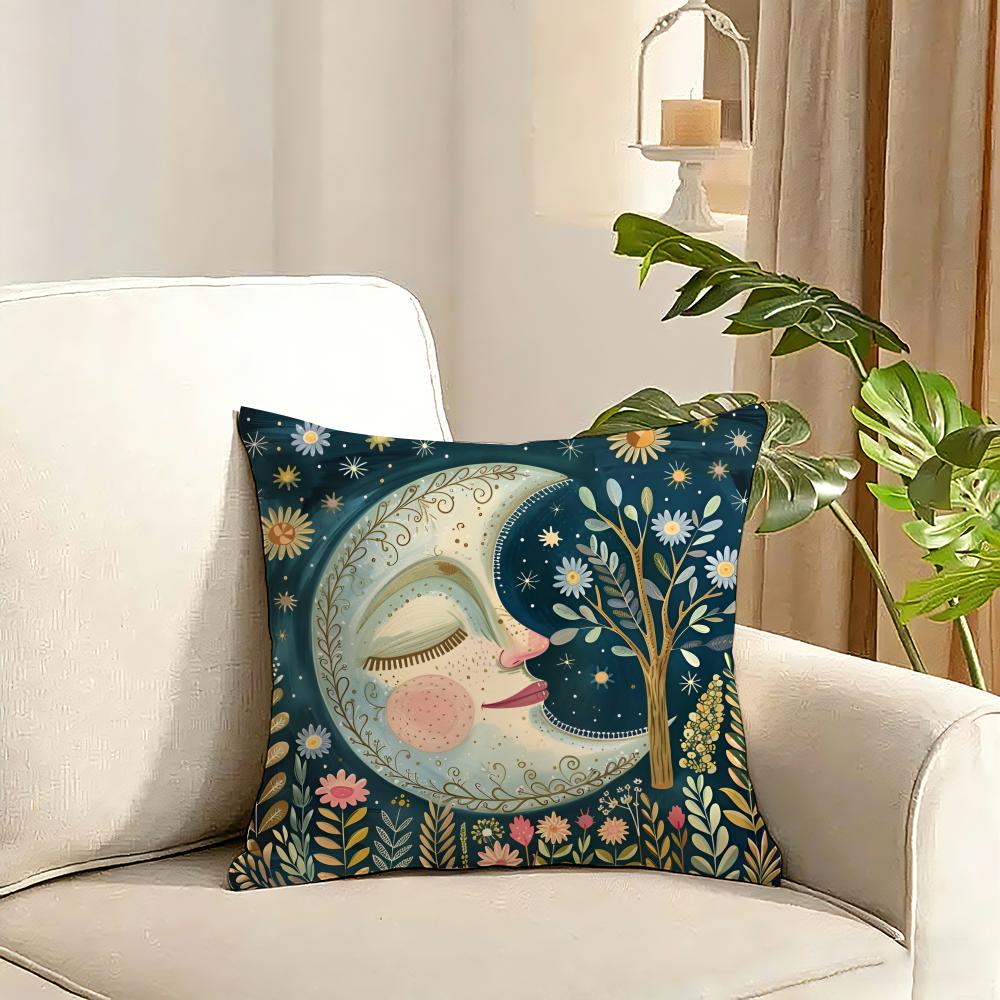 Nordic Midsummer Festival Cushion Cover Reversible Plush Pillow Cover Soft Fluffy Home Decor for Sofa Bedroom
