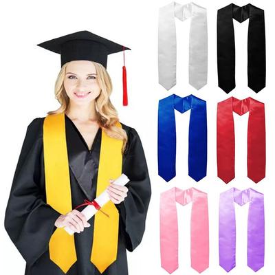 Nova Faixa de Formatura Lisa Cetim Cor Sólida Unissex Faixa de Honra Lenço de Robe de Bacharelado Faixa de Honras de Formatura Cinto Cerimonial