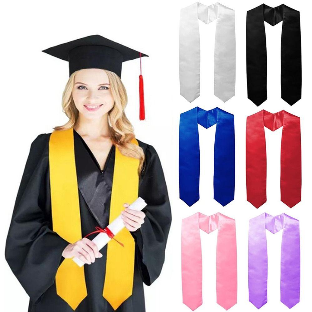 Unisex Honor Stole Satin Plain Graduation Honors Stole New Graduation Uniform