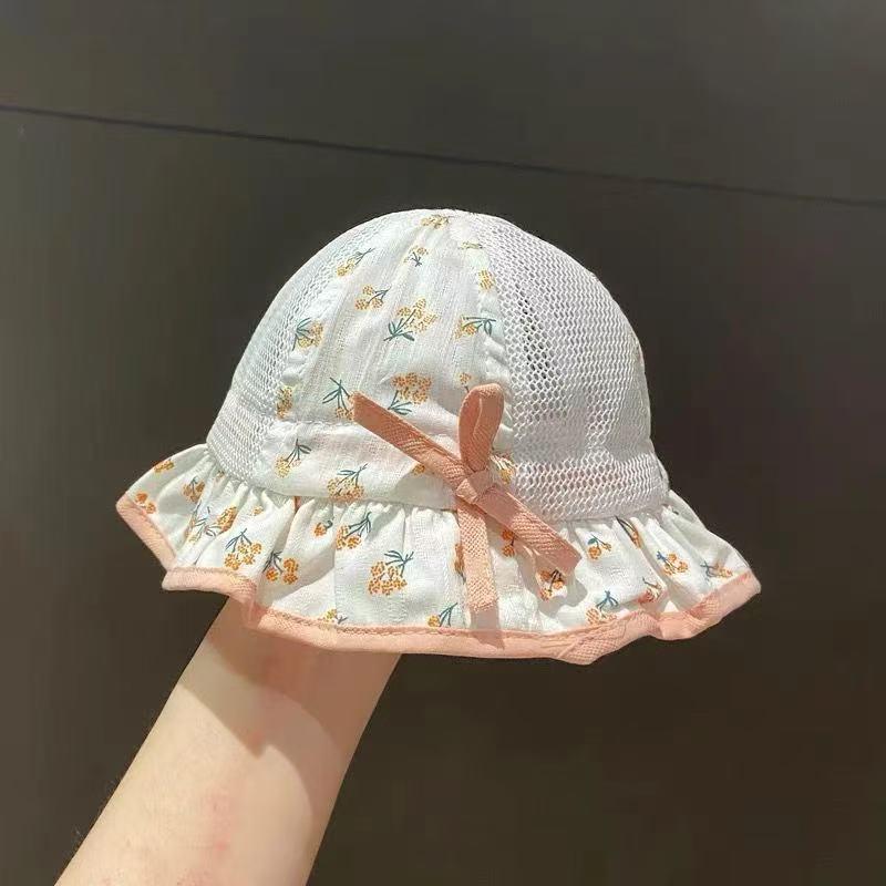Регулируемая летняя панамка для девочки - Милый стиль принцессы, ведро 0-18 Months