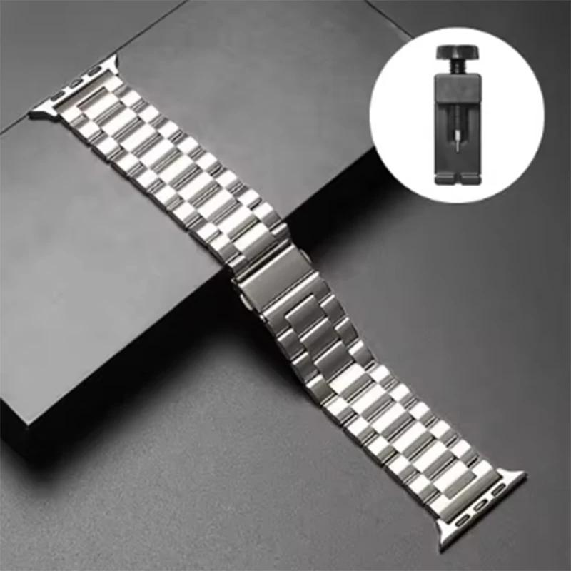 Stainless Steel Strap For Apple Watch Ultra 2 49 45 41 40 46 38 42 44mm Metal Band Bracelet For iWatch Series 10 9 8 7 6 5 4