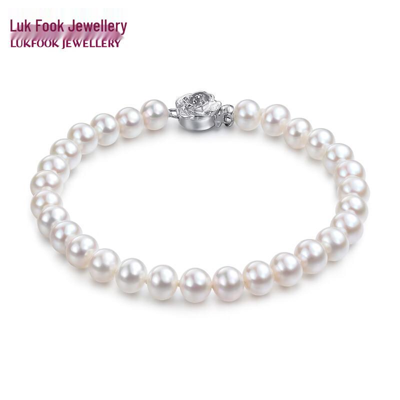 Lukfook Jewellery Freshwater Pearl Bracelet with Ag925 Flower Clasp