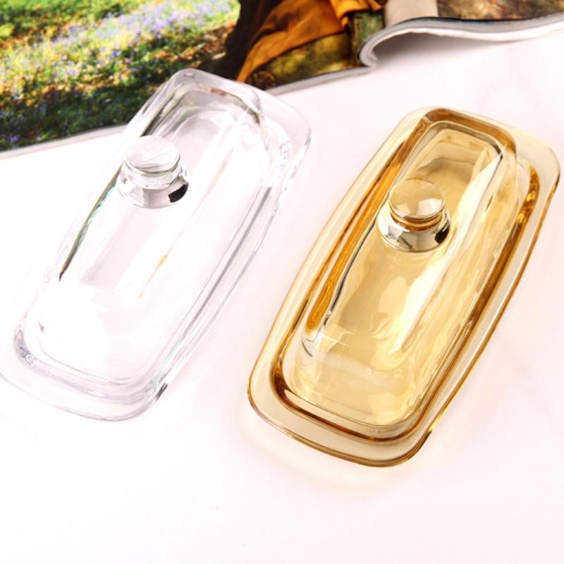 Glass Butter Dish Lid Included Elegant Plate for Butter Storage and Snacks Serving Practical Kitchen Tool