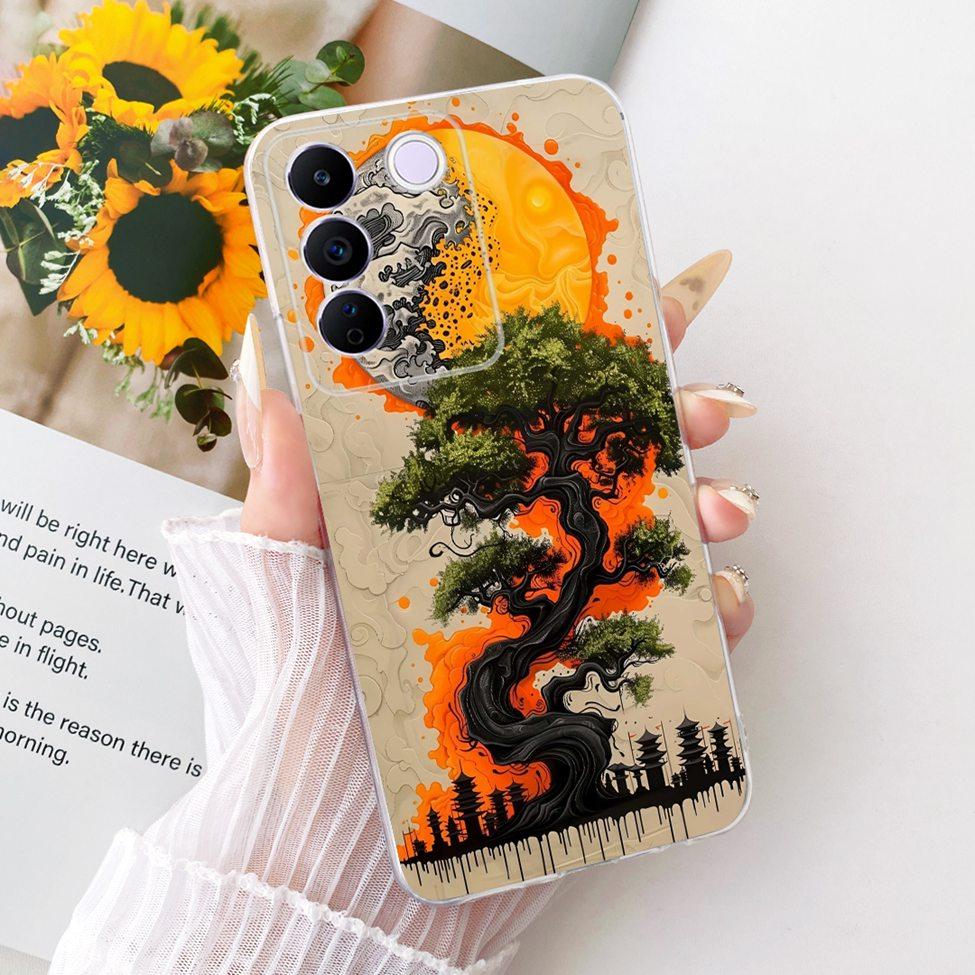 Transparent Cover For Vivo S16e 5G Case V2239A Cute Cat Fashion Butterfly Funny Painted Casing For VivoS16e 5G