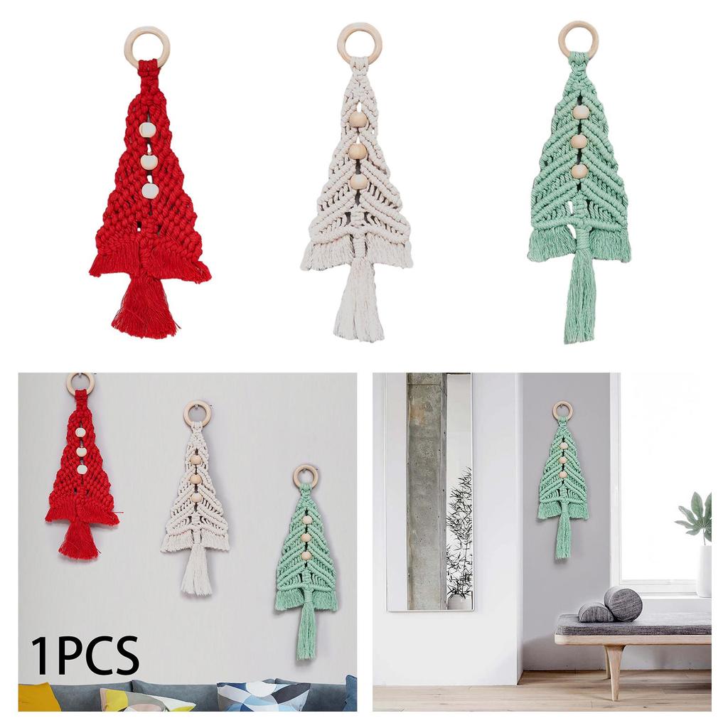 Christmas Tree Tapestry Festival Nordic Gifts Hand Woven Exquisite Decoration Wedding Backdrop with Tassel Xmas Tree Pendant