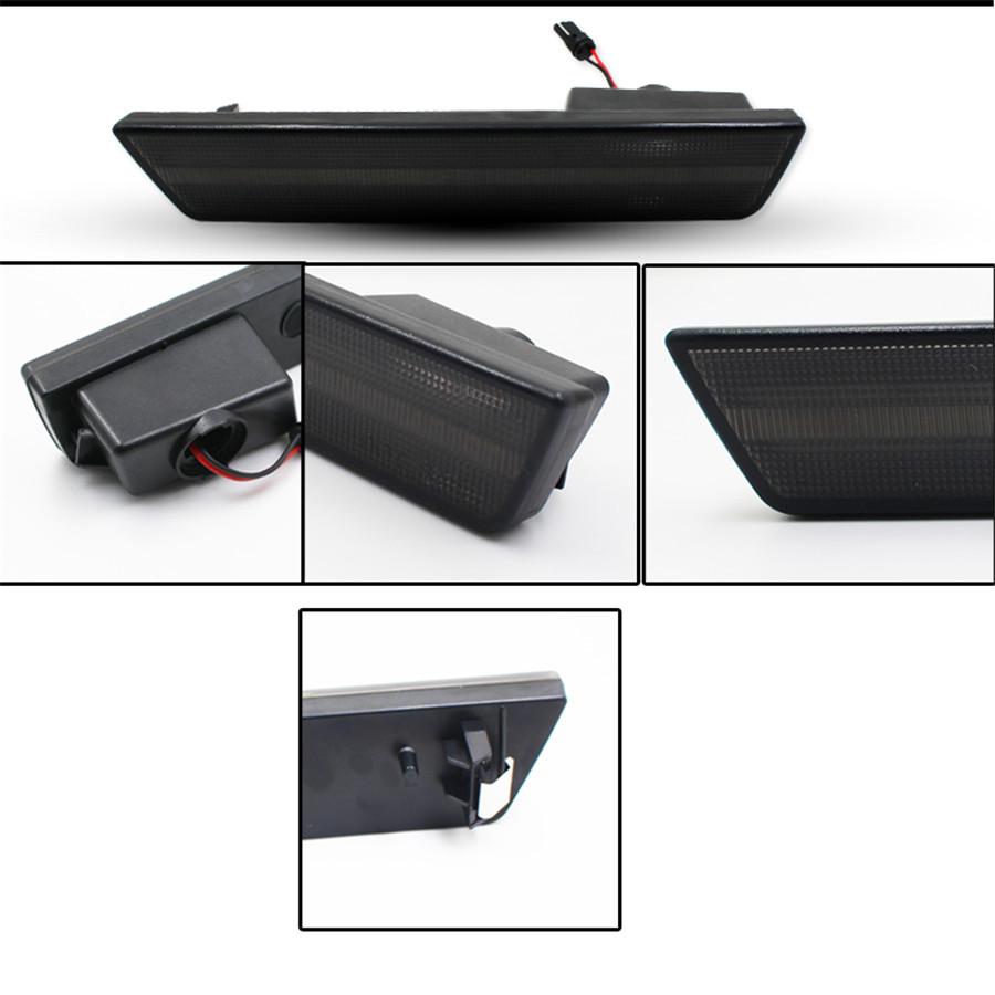 Smoked Rear Side Marker Lamps with Red LED Lights For 2008-2014 Dodge Challenger