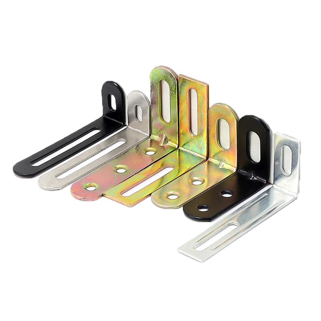 4Pc Adjustable Right Angle Code Bracket Furniture Board Connector Metal L Shape Corner Brace Support for Holding Mounting Fixing