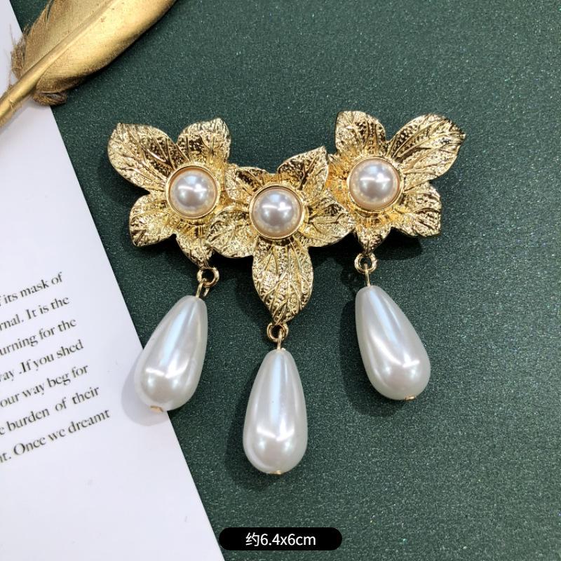 

Винтажная барочная вестерн антикварная брошь матовый золотой жемчуг корона суд булавка брошь аксессуары женщины