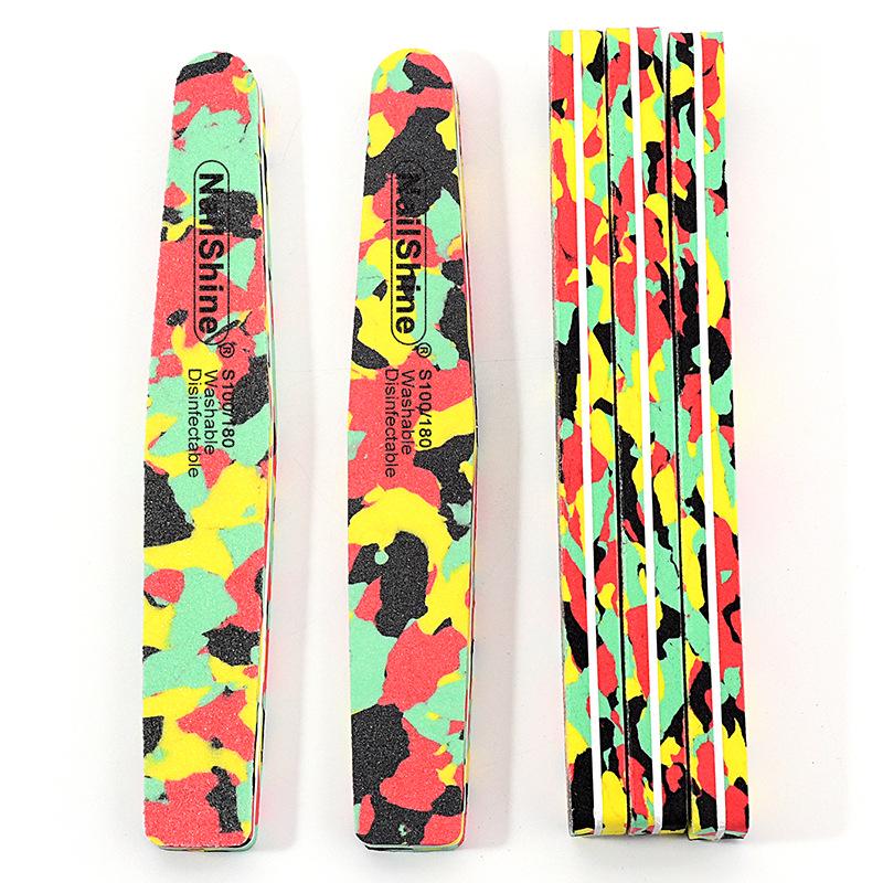 

Ромбоподібний камуфляжний баф для нігтів: Двосторонній губчастий файл і полірувальник