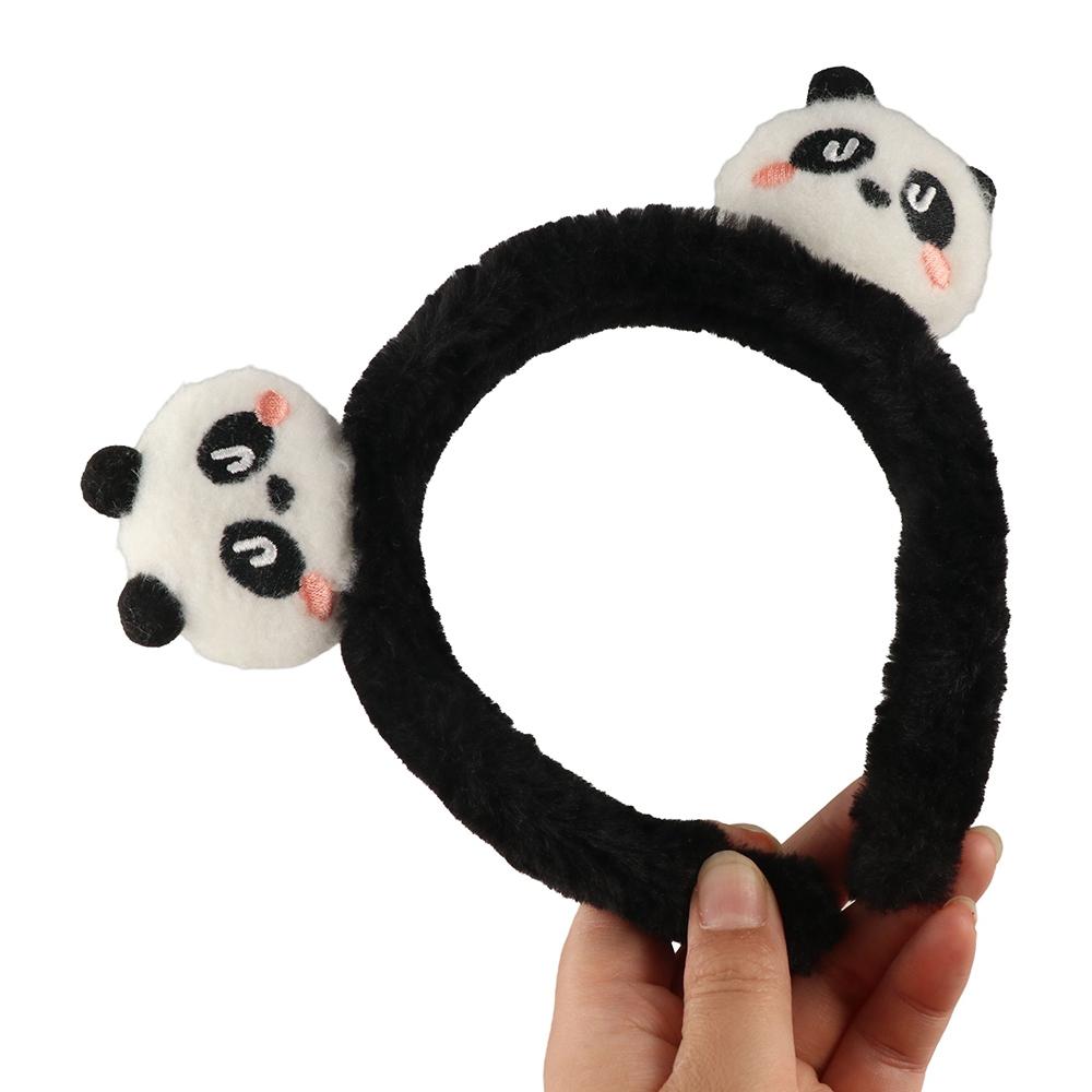 Cartoon Panda Hair Hoop Furry Makeup Headwear Exquisite Plush Headband  Women