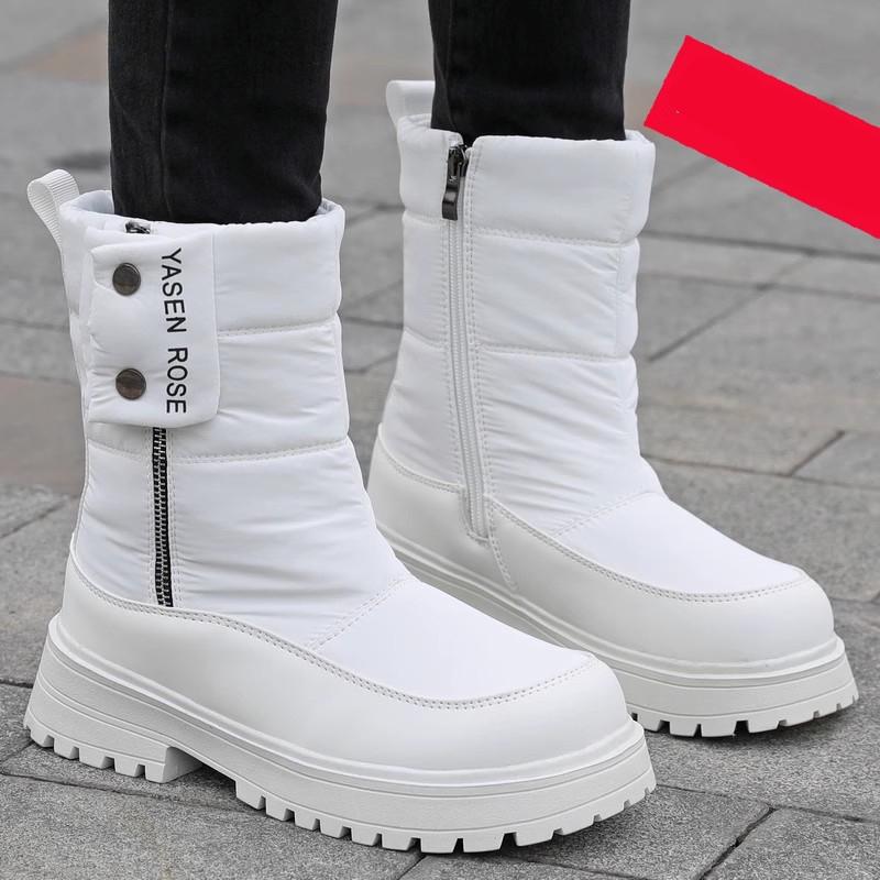 Fashion Snow Boots Women Shoes Plush Keep Warm Winter Boots Waterproof Outdoor Hiking Shoes Couple Ankle Boots