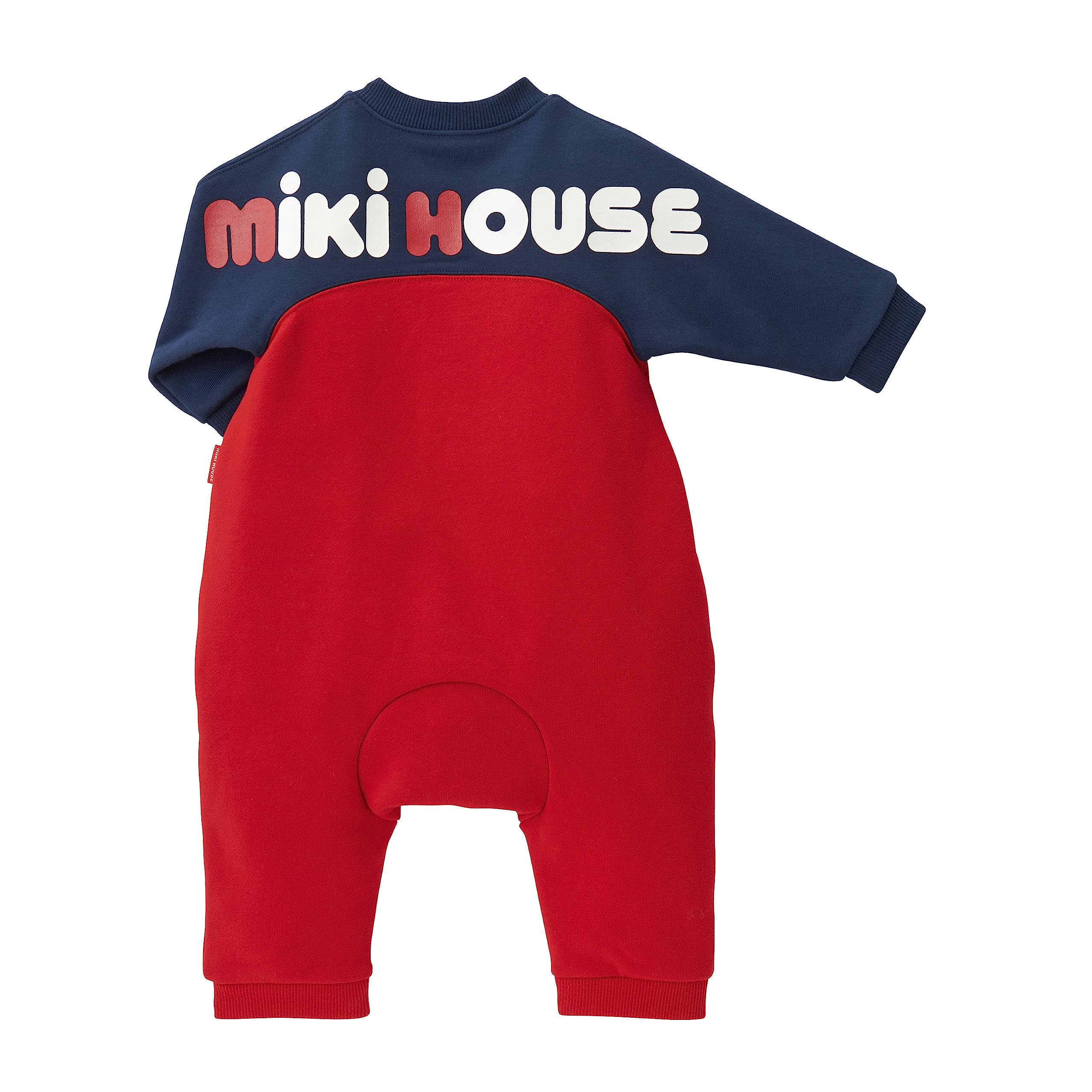 

Coverall Romper Logo Long Sleeve Made in Japan Boys Girls Baby Kids Baby Clothes Clothes 80cm Red x Navy [MIKI HOUSE] Children s 10-1204-491