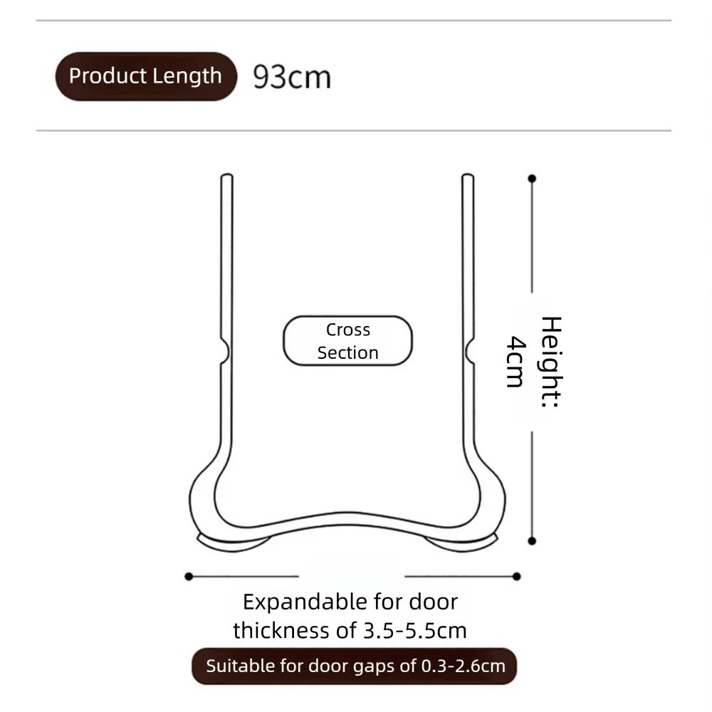 93cm PVC Flexible Door Bottom Seal Strip Self-Adhesive Weatherstrip for Wind/Dust Proof Soundproofing Felt Gap Cover