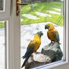 Self-adhesive Static Cling Window Stickers Realistic Macaw Parrot for Living Room Balcony Glass Decor