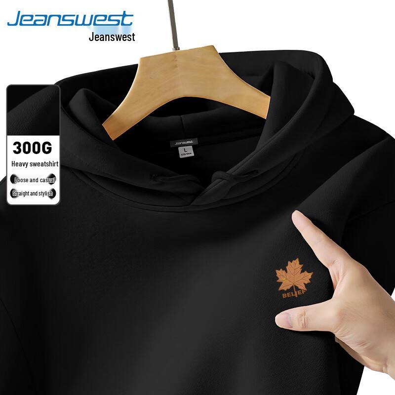 

Jeanswest Men s Heavyweight Maple Leaf Print Hooded Sweatshirt 4XL