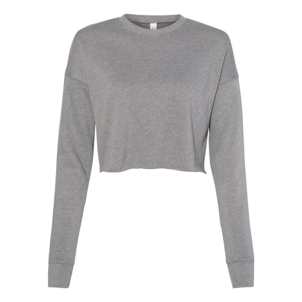 Bella + Canvas Womens/Ladies Fleece Crew Neck Crop Top