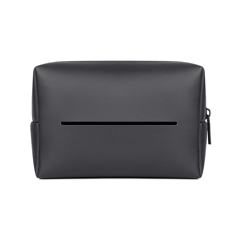 Ajustable PU Leather Car Armrest Tissue Box Backseat Tissue Case Holder Zipper Easy to Access and Installation Car