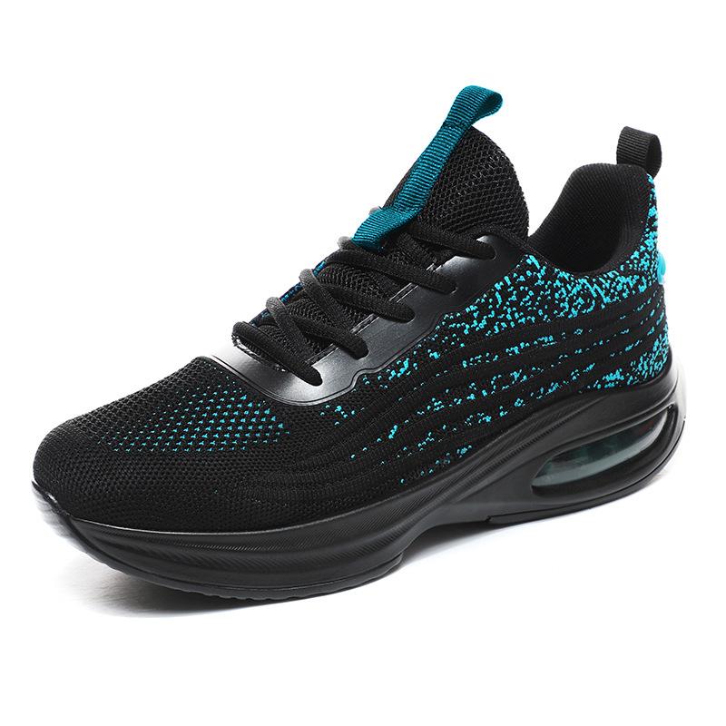 Large size men's shoes casual platform air cushion sports shoes lightweight breathable running shoes flying woven mesh shoes